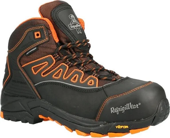 RefrigiWear Women's PolarForce Hiker Insulated Waterproof Composite Safety Toe Leather Work Boot (Black, Size )