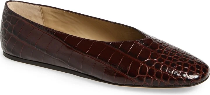 Regency Croc Embossed Flat