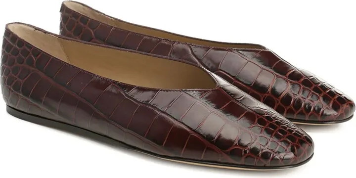 Regency crocodile-effect pointed slippers - Image 2