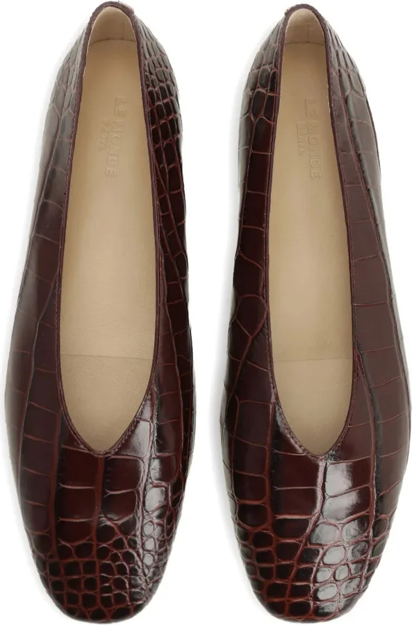 Regency crocodile-effect pointed slippers - Image 4