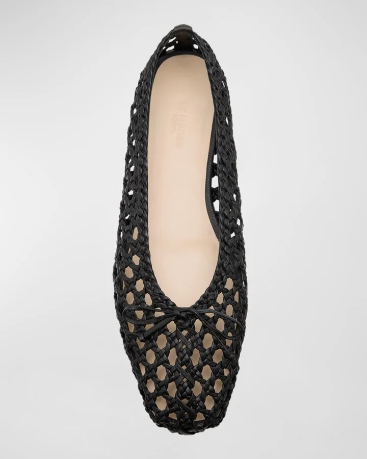 Regency Woven Leather Ballerina Flats - Image 4