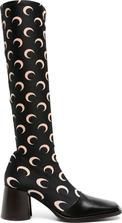 Regenerated jersey knee-high boots