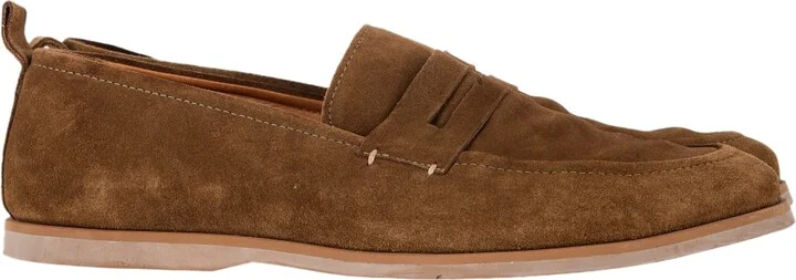 Regenerated Penny Loafers in Brown Suede