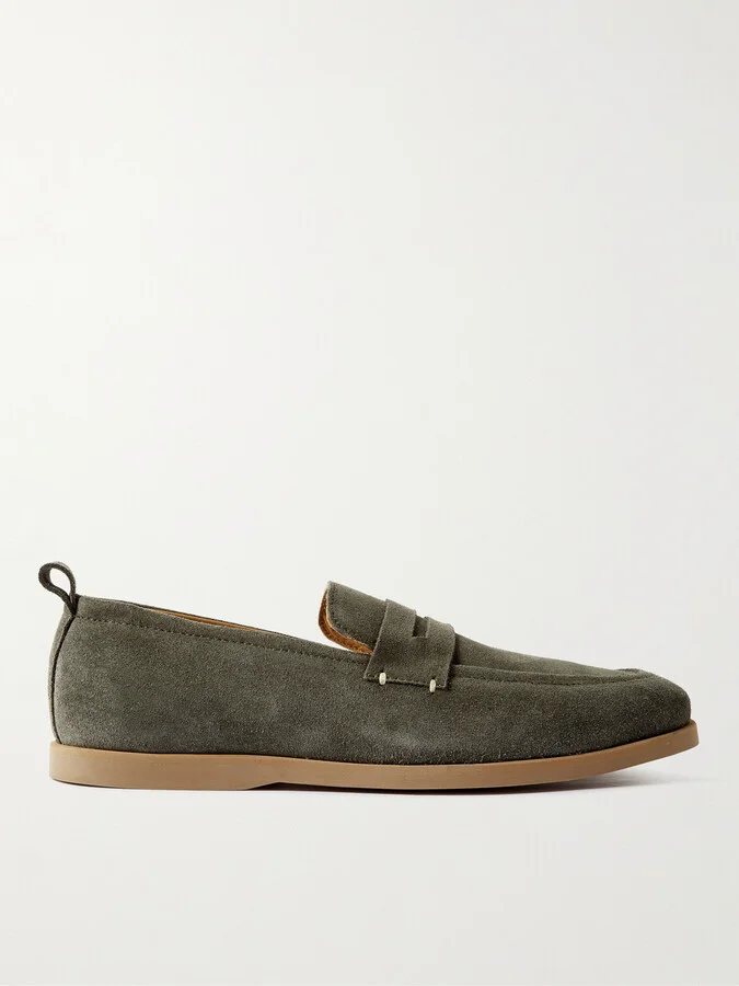Regenerated Suede by evolo® Penny Loafers