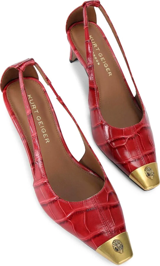 Regent Croc Embossed Cutout Pump - Image 2
