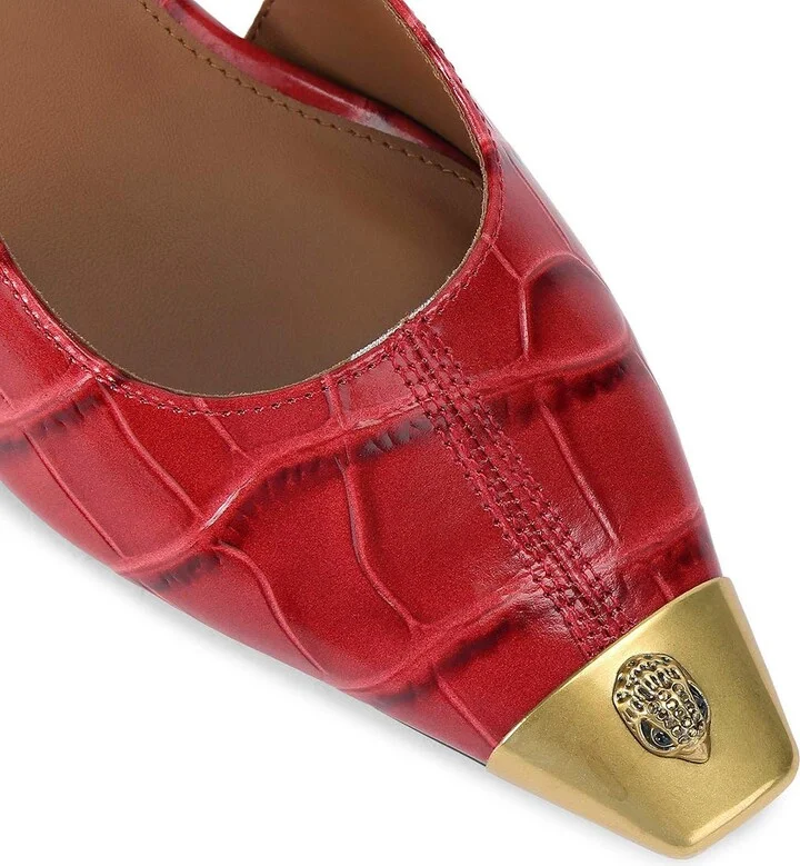 Regent Croc Embossed Cutout Pump - Image 3