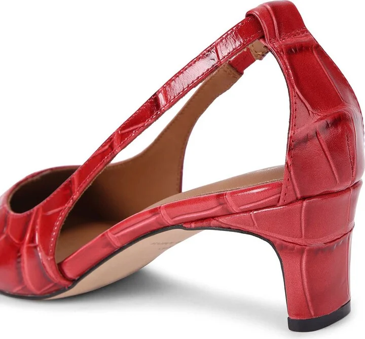 Regent Croc Embossed Cutout Pump - Image 4