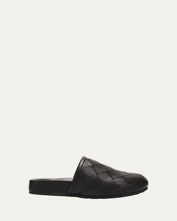 Reggie Woven Leather Slipper Mules