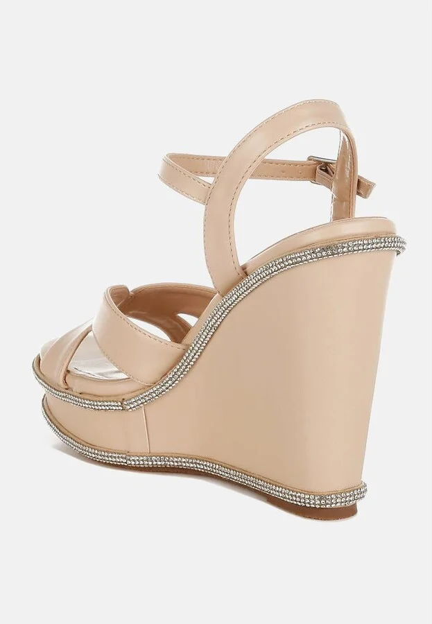 Regina Rhinestones Embellished Wedge Sandals - Image 3