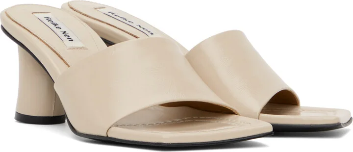 Reike Nen Beige Curvy Heeled Sandals - Image 4