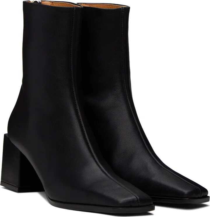 Reike Nen Black Cube Heel Basic Boots - Image 4