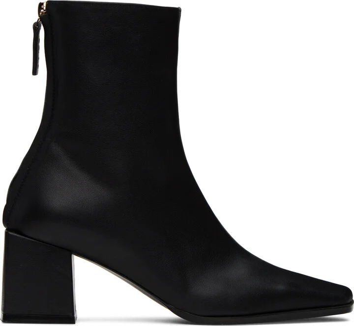 Reike Nen Black Cube Heel Basic Boots