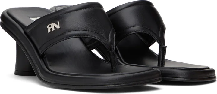 Reike Nen Black Padded Heeled Sandals - Image 4