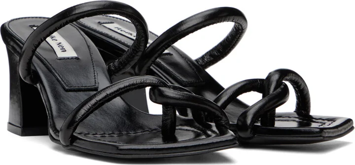 Reike Nen Black Twisted Heeled Sandals - Image 4