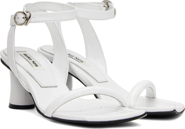 Reike Nen White Leather Heeled Sandals - Image 4