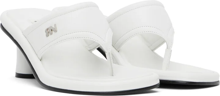 Reike Nen White Padded Heeled Sandals - Image 4