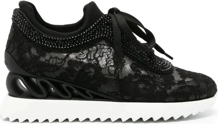 Reiko Wave floral-lace sneakers