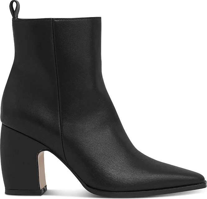 Reiss Women's Amy Almond Toe Taupe Block Heel Ankle Boots