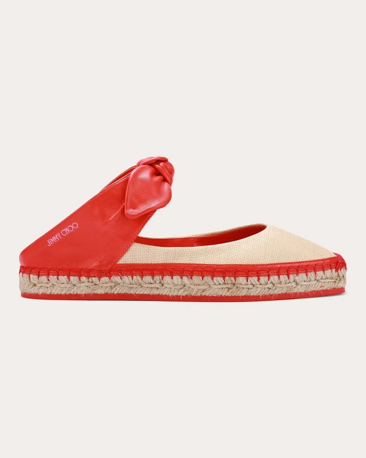 Reka Knotted Leather and Raffia Espadrille