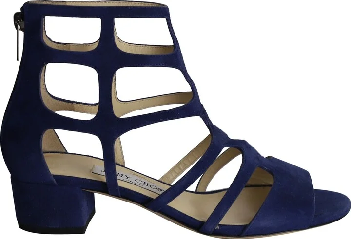 Ren 35 Sandals in Blue Suede
