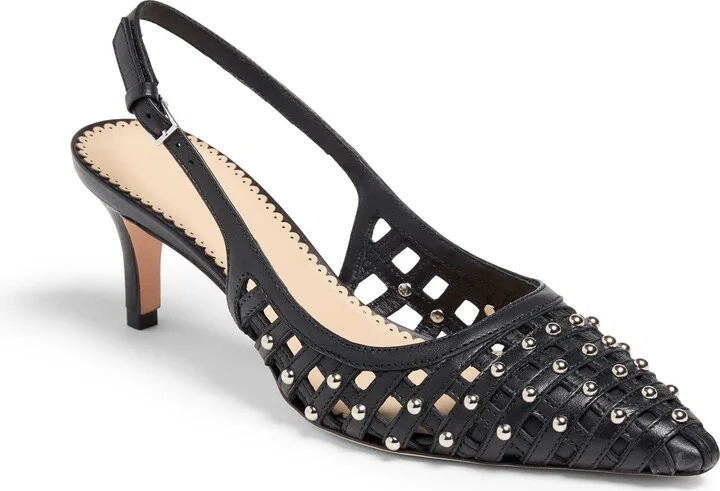 Rena Cage Studded Slingback Pointed Toe Pump