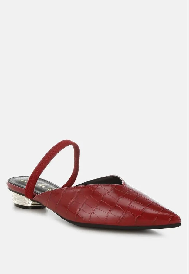 Renata Fantasy Heel Croco Mules - Image 3