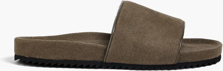 Renato linen-canvas slides
