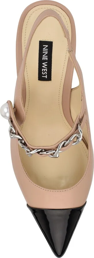 Rendez Slingback Pointed Cap Toe Mary Jane Pump - Image 4