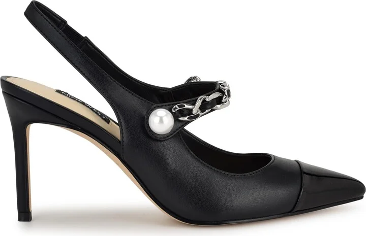 Rendez Slingback Pointed Cap Toe Mary Jane Pump - Image 8