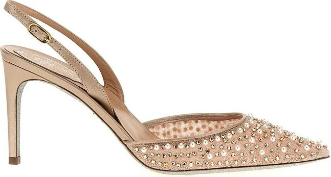 René Caovilla Aretha Slingback Embellished Pumps