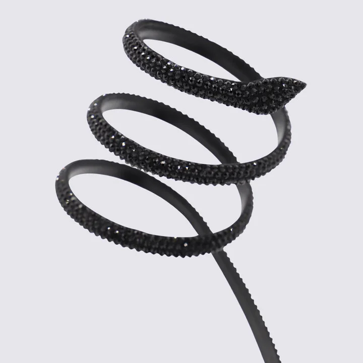 René Caovilla Black Leather Sandals - Image 4