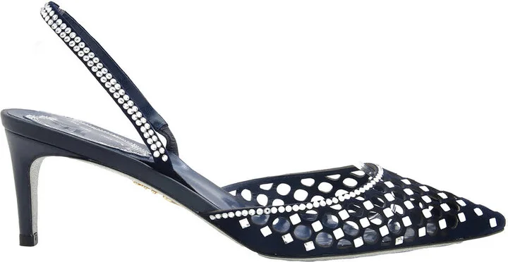 Rene Caovilla Carrie Crystal Embellished Slingback Pumps