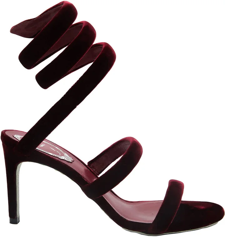 Rene Caovilla Cleo 80 Velvet Sandals