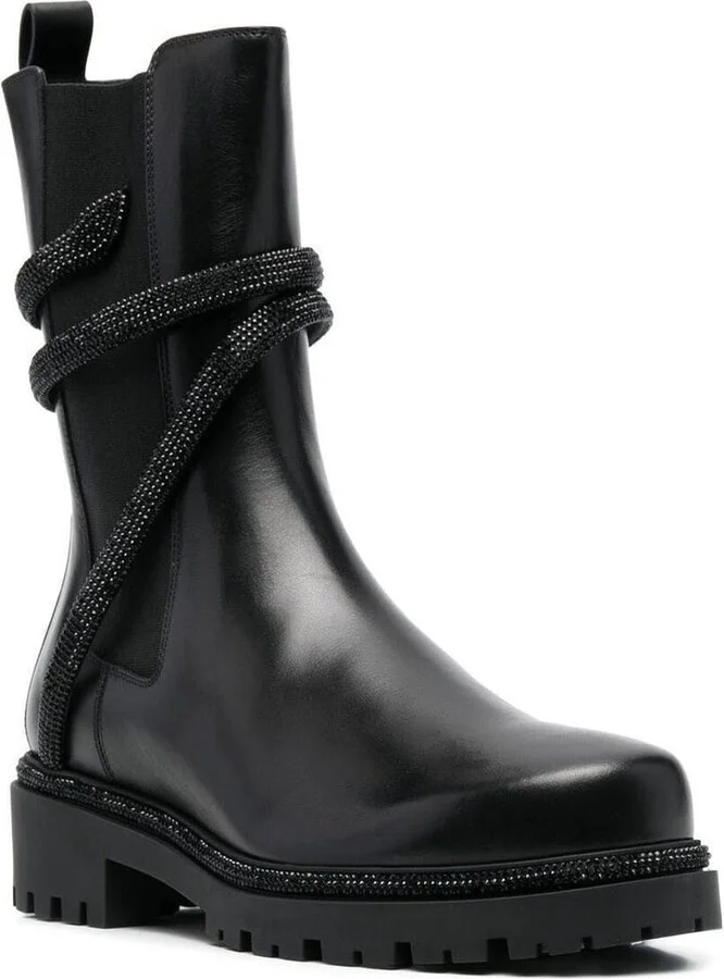 René Caovilla Cleo Ankle Boots With Crystals 25 Shoes - Image 3
