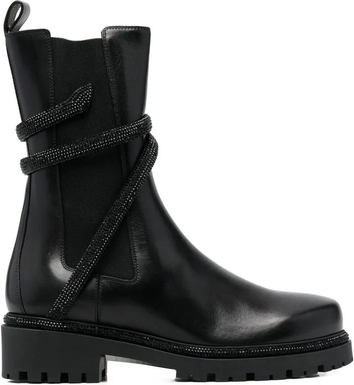 René Caovilla Cleo Ankle Boots With Crystals 25 Shoes