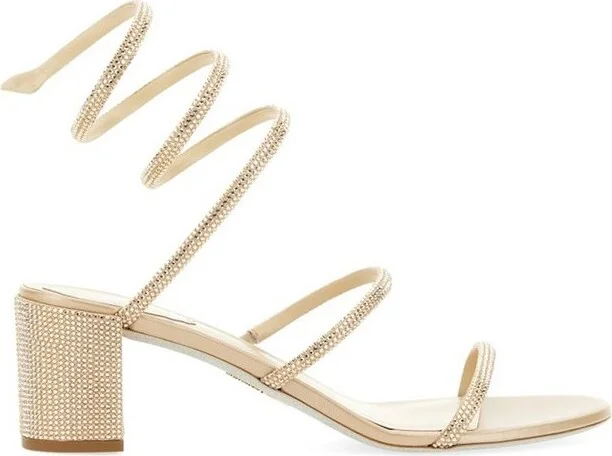 René Caovilla Cleo Ankle Strap Embellished Sandals