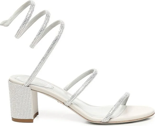 René Caovilla Cleo Ankle Strap Embellished Sandals