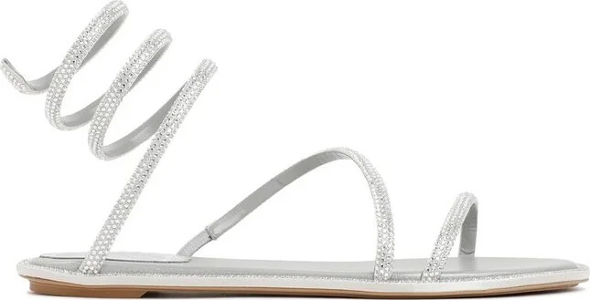 René Caovilla Cleo Embellished Round Toe Flat Sandals