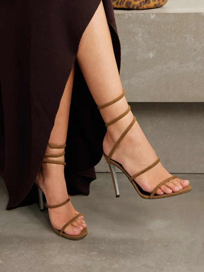 René Caovilla - Cleo Suede Sandals - Brown - Image 2