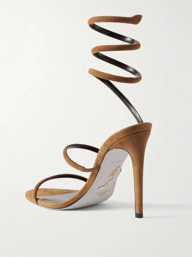 René Caovilla - Cleo Suede Sandals - Brown - Image 3