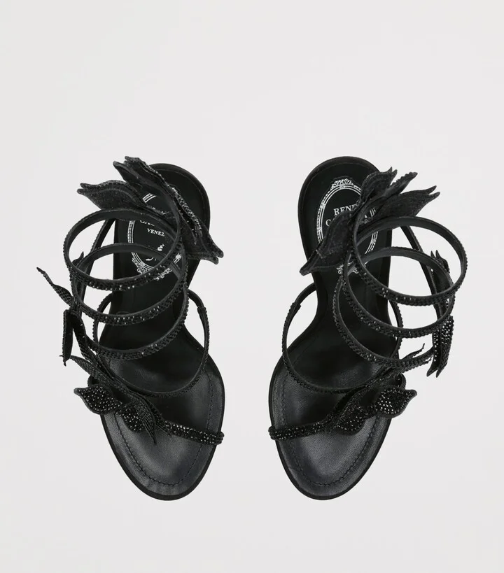 René Caovilla Crystal Bow Cleo Sandals 105 - Image 4
