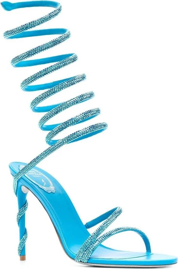 René Caovilla Crystal Embellished Heel Sandals - Image 3