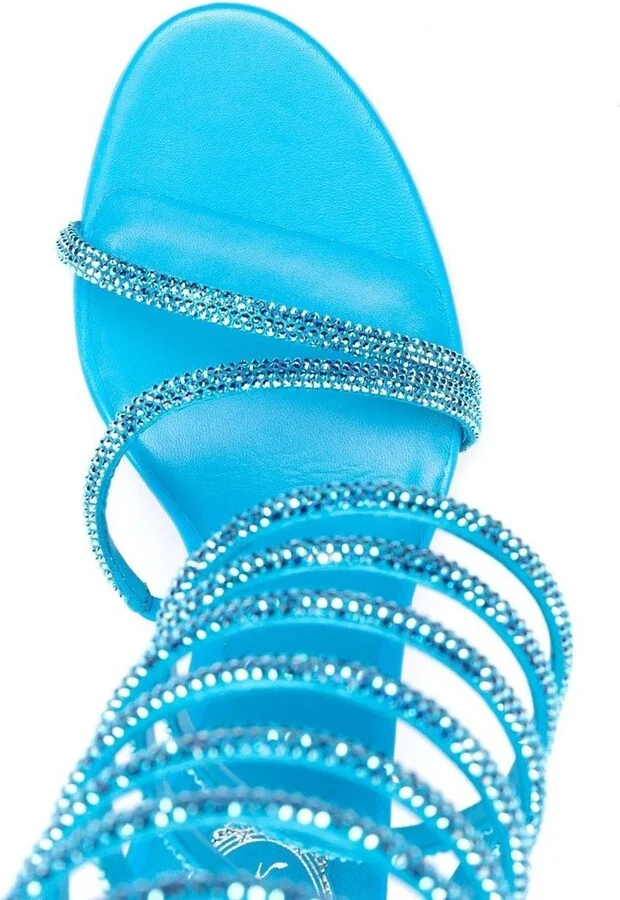 René Caovilla Crystal Embellished Heel Sandals - Image 4