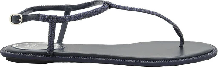 Rene Caovilla Diana Crystal Flat Sandals