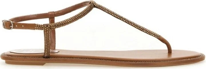Rene Caovilla Diana Crystal Flat Sandals