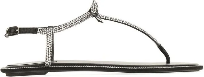René Caovilla Diana Embellished Open Toe Sandals