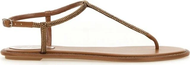 René Caovilla Diana Embellished Thong Sandals