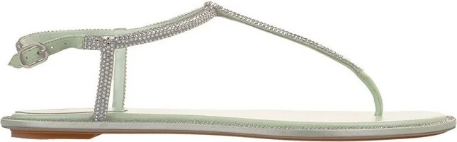 René Caovilla Diana Embellished Thong Sandals