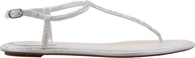 René Caovilla Diana Embellished Thong Sandals