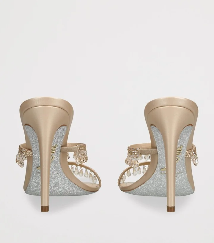 René Caovilla Embellished Chandelier Heeled Mules 105 - Image 2